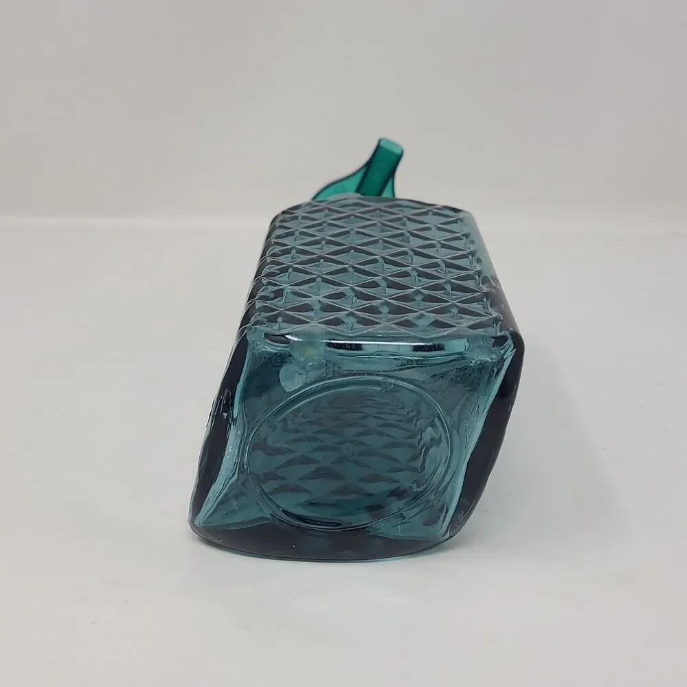 Bath & Body Works Faceted GREEN Glass Foaming Soap Dispenser Holder